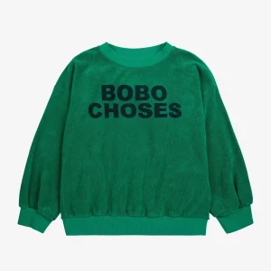 CON Bobo Choses green terry sweatshirt